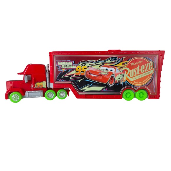 Disney Pixar Car Hauler Playset Diecast Cars Lightning McQueen, Sheriff, Mater - Picture 3 of 5